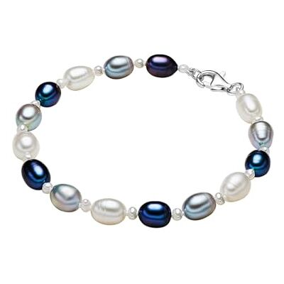 Valero Pearls Pulseira para mulher prata de lei 925 pérolas de água doce de cultivo Valero Pearls Pulseira para mulher prata de lei 925 pérolas de água doce de cultivo