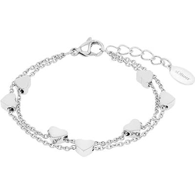 s.Oliver pulseira de aço inoxidável menina crianças braço jóias, 14 + 2 cm, prata, coração, vem em caixa de presente de joalharia, Tamanho único, Metal, Sem pedra s.Oliver pulseira de aço inoxidável menina crianças braço jóias, 14 + 2 cm, prata, coração, vem em caixa de presente de joalharia, Tamanho único, Metal, Sem pedra