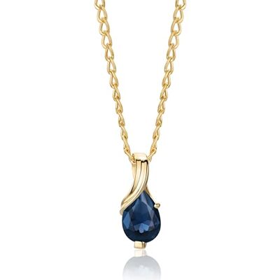 MIORE Colar feminino de ouro branco e ouro amarelo de 9 quilates, 375, pendente de pedra preciosa, pêra água-marinha, ametista, topázio de safira, rubi, corrente esmeralda 45 cm com caixa de jóias MIORE Colar feminino de ouro branco e ouro amarelo de 9 quilates, 375, pendente de pedra preciosa, pêra água-marinha, ametista, topázio de safira, rubi, corrente esmeralda 45 cm com caixa de jóias