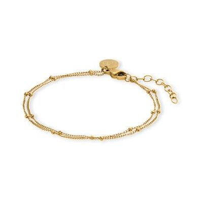 Purelei Liilii Pulseira de fila dupla para mulher, de aço inoxidável, banhado a ouro ou prata, pulseira ajustável de 16 a 19 cm, joia minimalista para uso diário e camadas Purelei Liilii Pulseira de fila dupla para mulher, de aço inoxidável, banhado a ouro ou prata, pulseira ajustável de 16 a 19 cm, joia minimalista para uso diário e camadas
