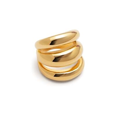 SINGULARU Anel de ar Dune. Aço com casa de banho em ouro de 18 Kt. Joias para mulher. Tamanho 10-18. SINGULARU Anel de ar Dune. Aço com casa de banho em ouro de 18 Kt. Joias para mulher. Tamanho 10-18.