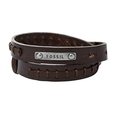Fossil Vintage Casual Homem Pulseira de couro ou aço com fecho de lagosta ou dobrável, Tamanho único, Couro, Sem pedra Fossil Vintage Casual Homem Pulseira de couro ou aço com fecho de lagosta ou dobrável, Tamanho único, Couro, Sem pedra