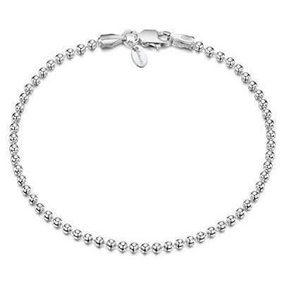 Amberta Pulseira de bolas em prata de lei 925 para mulher, Prata esterlina, Sem pedra. Amberta Pulseira de bolas em prata de lei 925 para mulher, Prata esterlina, Sem pedra.