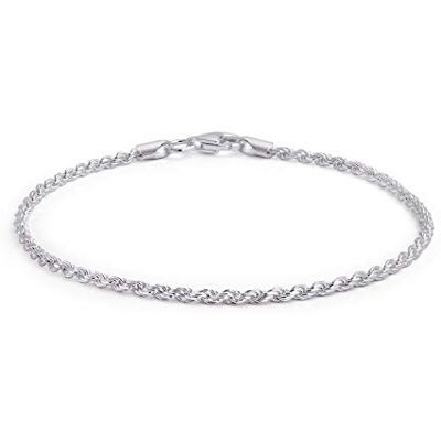 Bling Jewelry Pulseira de corrente torcida simples e lisa para mulheres prata esterlina .925 de 40 calibres fabricada na Itália de 7, 7,5 polegadas, Tamanho único, Metal, No Gemstone Bling Jewelry Pulseira de corrente torcida simples e lisa para mulheres prata esterlina .925 de 40 calibres fabricada na Itália de 7, 7,5 polegadas, Tamanho único, Metal, No Gemstone