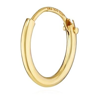 NKlaus Brinco individual de ouro autêntico 333 para homem, brincos em argola de ouro autêntico 8 quilates, Ouro amarelo, Sem Pedra Preciosa NKlaus Brinco individual de ouro autêntico 333 para homem, brincos em argola de ouro autêntico 8 quilates, Ouro amarelo, Sem Pedra Preciosa