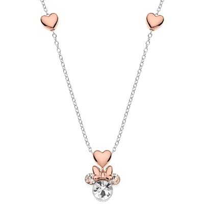 Disney Colar Minnie para menina de prata 925 com zircões, tamanho único, prata esterlina, jóias Disney Colar Minnie para menina de prata 925 com zircões, tamanho único, prata esterlina, jóias