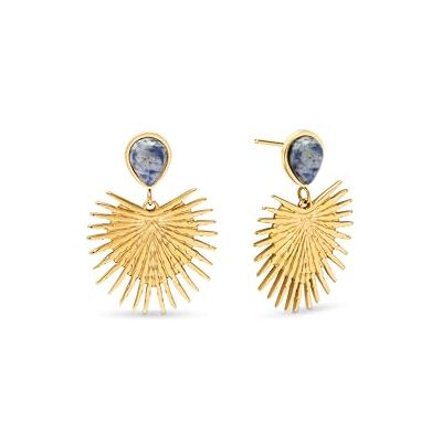 SINGULARU Brincos Catalina Verde ou Azul. Aço com Banho em Ouro de 18 Kt e Pedra Natural. Joias Para Mulher., Médio, Aço inoxidável, Sem pedra preciosa SINGULARU Brincos Catalina Verde ou Azul. Aço com Banho em Ouro de 18 Kt e Pedra Natural. Joias Para Mulher., Médio, Aço inoxidável, Sem pedra preciosa