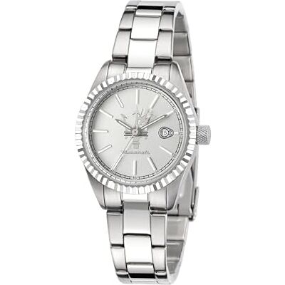 Maserati Relógio para mulher, coleção competizione, movimento de quartzo, tempo único, em aço , PRATEADO, pulseira Maserati Relógio para mulher, coleção competizione, movimento de quartzo, tempo único, em aço , PRATEADO, pulseira