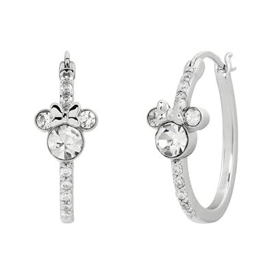 Disney Conjunto de brincos de argola de pedra banhada a prata de Minnie Mouse Disney Conjunto de brincos de argola de pedra banhada a prata de Minnie Mouse