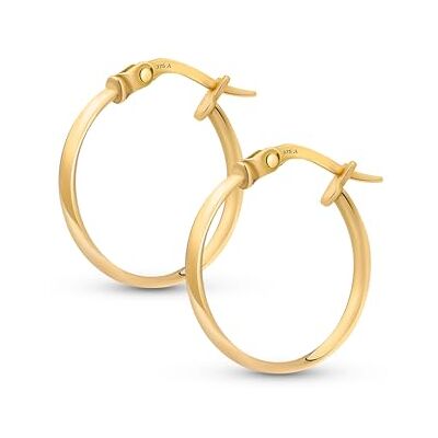 Amberta Brincos de Argola de Ouro de 9 Quilates Argolas de Ouro para Mulher Brincos de Argola de Ouro para Mulher Italianos, Ouro amarelo Amberta Brincos de Argola de Ouro de 9 Quilates Argolas de Ouro para Mulher Brincos de Argola de Ouro para Mulher Italianos, Ouro amarelo