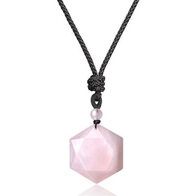 COAI ® Colar ajustável cura de pedra com pingente amuleto estrela de David hexagrama, Gema, Quartzo COAI ® Colar ajustável cura de pedra com pingente amuleto estrela de David hexagrama, Gema, Quartzo