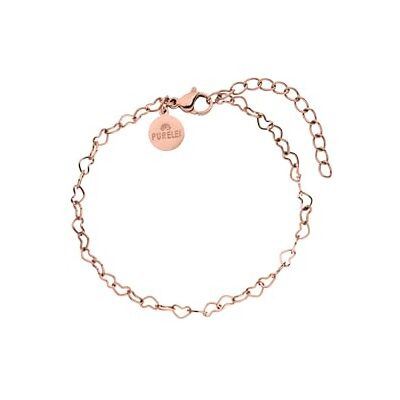 Purelei Pulseira de coração para mulher, elegante pulseira de coração em aço inoxidável, resistente à água, pulseira ajustável (16-20 cm) em ouro/prata, joia delicada com pingente de coração, presente Purelei Pulseira de coração para mulher, elegante pulseira de coração em aço inoxidável, resistente à água, pulseira ajustável (16-20 cm) em ouro/prata, joia delicada com pingente de coração, presente