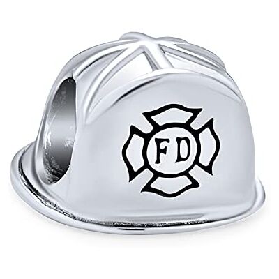 Bling Jewelry Bombeiros departamento de bombeiros capacete de bombeiros Charm Bead para mulher para esposa oxidado .925 prata de lei adapta-se à pulseira europeia Bling Jewelry Bombeiros departamento de bombeiros capacete de bombeiros Charm Bead para mulher para esposa oxidado .925 prata de lei adapta-se à pulseira europeia