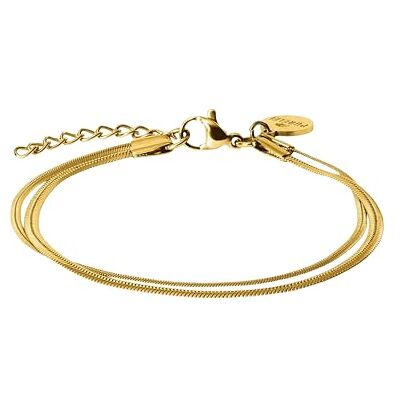 Purelei Pulseira de duas camadas para mulher, ajustável, impermeável, com design de corrente de cobra de camada dupla para um visual elegante Purelei Pulseira de duas camadas para mulher, ajustável, impermeável, com design de corrente de cobra de camada dupla para um visual elegante