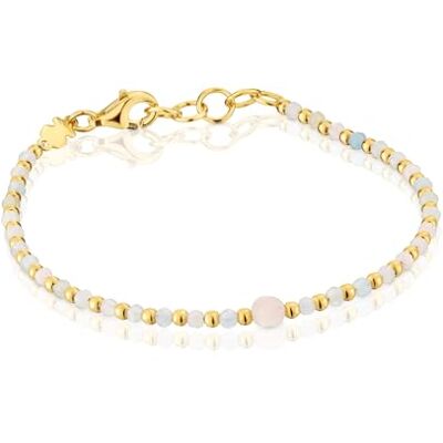 TOUS Pulseira bolas para mulher com casa de banho de ouro 18 Kt sobre prata de primeira lei, berilo e morganita, coleção Basic Colors TOUS Pulseira bolas para mulher com casa de banho de ouro 18 Kt sobre prata de primeira lei, berilo e morganita, coleção Basic Colors