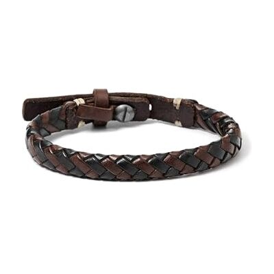 Fossil Pulseira com fecho ajustável em couro ou aço inoxidável para homem, Único, Couro, Não é uma pedra preciosa Fossil Pulseira com fecho ajustável em couro ou aço inoxidável para homem, Único, Couro, Não é uma pedra preciosa