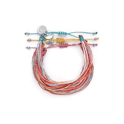 SINGULARU Pack 3 pulseiras Spark. Aço e cordão. Joias para mulher. SINGULARU Pack 3 pulseiras Spark. Aço e cordão. Joias para mulher.