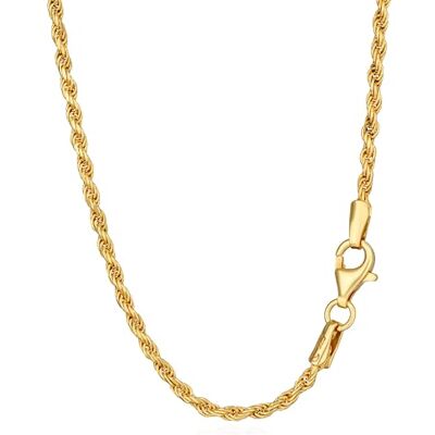NKlaus Atacadores dourados: correntes de cordão de prata 925 banhadas a ouro amarelo, 42 cm, 45 cm, 50 cm, 1,8 mm de largura, elegância atemporal para cada estilo, Ouro NKlaus Atacadores dourados: correntes de cordão de prata 925 banhadas a ouro amarelo, 42 cm, 45 cm, 50 cm, 1,8 mm de largura, elegância atemporal para cada estilo, Ouro