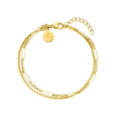 Purelei ® Sleeky Unison Pulseira de aço inoxidável resistente à água com contas de ametista, comprimento ajustável de 16 a 19 cm Purelei ® Sleeky Unison Pulseira de aço inoxidável resistente à água com contas de ametista, comprimento ajustável de 16 a 19 cm