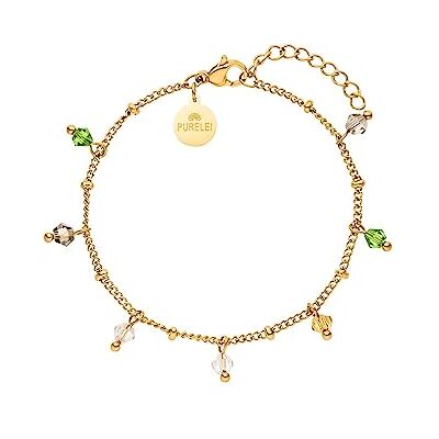 Purelei ® Pulseira Boho (ouro, ouro rosa), pulseira de filigrana resistente à água com pérolas de cristal coloridas para mulher, pulseira de aço inoxidável, presentes para mulher, 16-19 cm de Purelei ® Pulseira Boho (ouro, ouro rosa), pulseira de filigrana resistente à água com pérolas de cristal coloridas para mulher, pulseira de aço inoxidável, presentes para mulher, 16-19 cm de