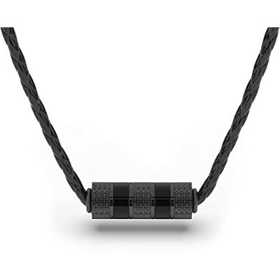 SERASAR Colar homem couro suspenso preto minimalista dia do pai 50 cm SERASAR Colar homem couro suspenso preto minimalista dia do pai 50 cm