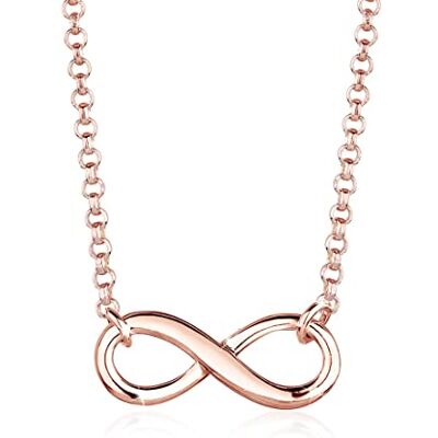 Elli Colar de mulher pendente Infinity tendência de prata esterlina 925, Corte facetado, Sem Pedra Preciosa Elli Colar de mulher pendente Infinity tendência de prata esterlina 925, Corte facetado, Sem Pedra Preciosa