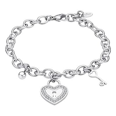 Lotus Pulseira de Aço Inoxidável Feminina Coração Bracelete Sofisticado com Polimento e Acabamento Refinado 21 cm Ideal para Presente de Aniversário Aniversário Ocasiões Lotus Pulseira de Aço Inoxidável Feminina Coração Bracelete Sofisticado com Polimento e Acabamento Refinado 21 cm Ideal para Presente de Aniversário Aniversário Ocasiões