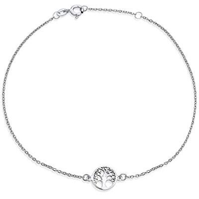 Bling Jewelry Rodada celta da família árvore da vida tornozeleira tornozeleira para mulher .925 prata esterlina ajustável 9 a 10 polegadas com extensor ajustável Bling Jewelry Rodada celta da família árvore da vida tornozeleira tornozeleira para mulher .925 prata esterlina ajustável 9 a 10 polegadas com extensor ajustável