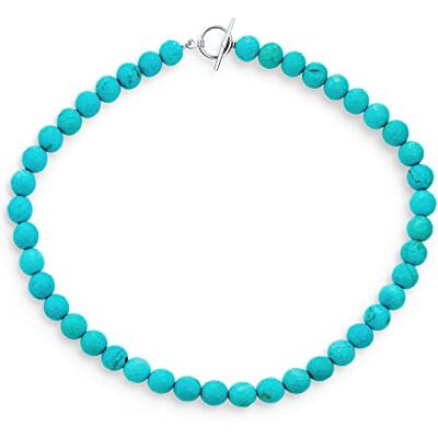 Bling Jewelry Simples clássico atado à mão criada pedra semipreciosa redonda bola 10 mm pérola fio colar para mulheres 16 polegadas 18 polegadas Bling Jewelry Simples clássico atado à mão criada pedra semipreciosa redonda bola 10 mm pérola fio colar para mulheres 16 polegadas 18 polegadas