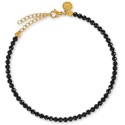 GD GOOD.designs Tornozeleiras femininas com contas de jade autêntico 4 mm impermeável tornozeleira de pedra natural colorida com fecho ajustável em ouro de 18 K GD GOOD.designs Tornozeleiras femininas com contas de jade autêntico 4 mm impermeável tornozeleira de pedra natural colorida com fecho ajustável em ouro de 18 K