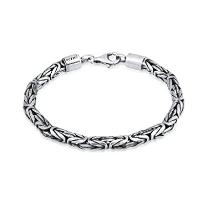 Kuzzoi Pulseira de prata de lei 925 para homem (5 mm), 21 centímetros, prata de lei Kuzzoi Pulseira de prata de lei 925 para homem (5 mm), 21 centímetros, prata de lei