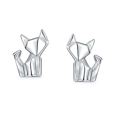 Bling Jewelry Joias de origami geométrico 3D brincos de pássaro borboleta gatinho gato elefante para mulher adolescente .925 prata de lei, Metal, Sem Pedra Preciosa Bling Jewelry Joias de origami geométrico 3D brincos de pássaro borboleta gatinho gato elefante para mulher adolescente .925 prata de lei, Metal, Sem Pedra Preciosa