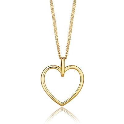 MIORE Banhado a ouro 18K colar de prata de lei para mulheres, pingente de coração em corrente de prata de lei 925. Corrente Grumetta 45 cm. Hipoalergênico. MIORE Banhado a ouro 18K colar de prata de lei para mulheres, pingente de coração em corrente de prata de lei 925. Corrente Grumetta 45 cm. Hipoalergênico.