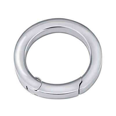 Quiges Anel de conexão de colar e pingente para mulher em aço inoxidável prateado 22 mm Quiges Anel de conexão de colar e pingente para mulher em aço inoxidável prateado 22 mm