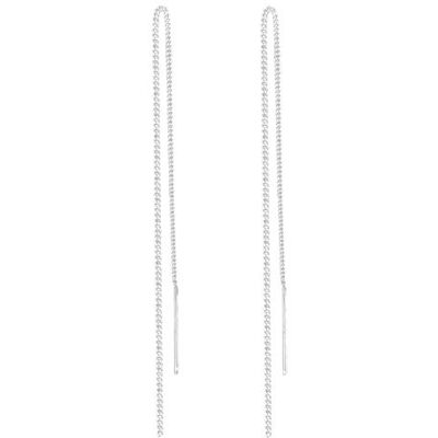 Elli Earrings Ladies Curb Chain Hanger Filigree in 925 Sterling Silver, Prata esterlina, Ohne Elli Earrings Ladies Curb Chain Hanger Filigree in 925 Sterling Silver, Prata esterlina, Ohne