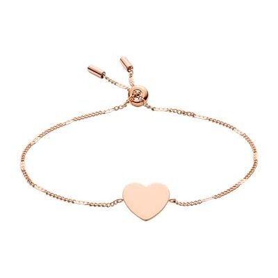 Fossil Pulseira Feminina de Aço Inoxidável ou latão com fecho deslizante, Aço inoxidável, Zircônia cúbica Fossil Pulseira Feminina de Aço Inoxidável ou latão com fecho deslizante, Aço inoxidável, Zircônia cúbica
