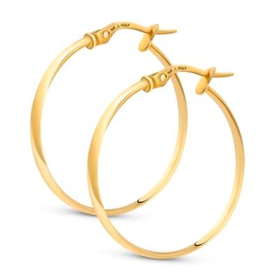 Amberta Brincos aros de ouro 9 14 quilates, aros de ouro finos lisos, 10 mm 15 mm 20 mm 25 mm, fabricados na Itália Amberta Brincos aros de ouro 9 14 quilates, aros de ouro finos lisos, 10 mm 15 mm 20 mm 25 mm, fabricados na Itália