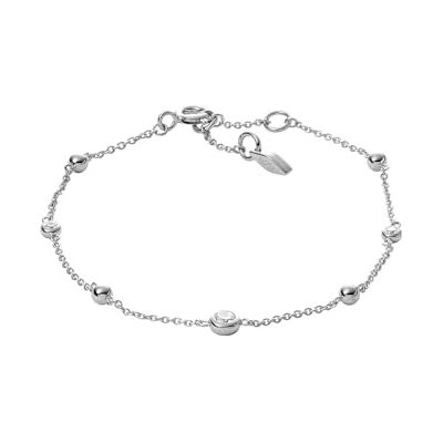Fossil Bracelet for Women Sterling Silver Station Bracelet, 19 cm, Prata esterlina, Zircônia cúbica Fossil Bracelet for Women Sterling Silver Station Bracelet, 19 cm, Prata esterlina, Zircônia cúbica