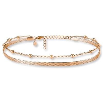 GD GOOD.designs Tornozeleira para senhora I tornozeleira multifila ajustável I tornozeleira de corrente de cobra dourada prata ouro rosa I impermeável GD GOOD.designs Tornozeleira para senhora I tornozeleira multifila ajustável I tornozeleira de corrente de cobra dourada prata ouro rosa I impermeável