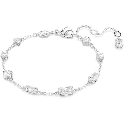 Swarovski Pulseira esmera, com cristais brancos zircão de tamanhos mistos, casa de banho de ródio Swarovski Pulseira esmera, com cristais brancos zircão de tamanhos mistos, casa de banho de ródio