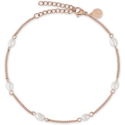 GD GOOD.designs EST. 2015 Tornozeleira com pérolas autênticas de água doce tornozeleira pérolas impermeáveis tornozeleira ajustável senhora em ouro, prata e ouro rosa, Aço inoxidável GD GOOD.designs EST. 2015 Tornozeleira com pérolas autênticas de água doce tornozeleira pérolas impermeáveis tornozeleira ajustável senhora em ouro, prata e ouro rosa, Aço inoxidável