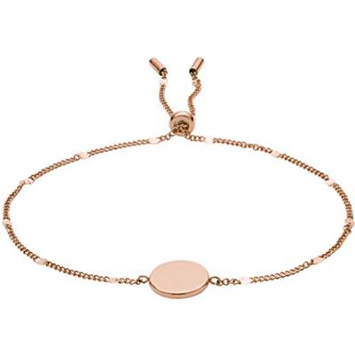 Fossil Pulseira de aço ou latão para mulher com fecho deslizante Fossil Pulseira de aço ou latão para mulher com fecho deslizante