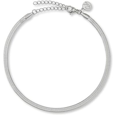 GD GOOD.designs EST. 2015 Tornozeleira feminina corrente plana de cobra de 3 mm em ouro de 18 quilates, banhado a ouro rosa ou prateado, aço inoxidável 316L, resistente à água, ajustável 22-27 cm, Aço GD GOOD.designs EST. 2015 Tornozeleira feminina corrente plana de cobra de 3 mm em ouro de 18 quilates, banhado a ouro rosa ou prateado, aço inoxidável 316L, resistente à água, ajustável 22-27 cm, Aço