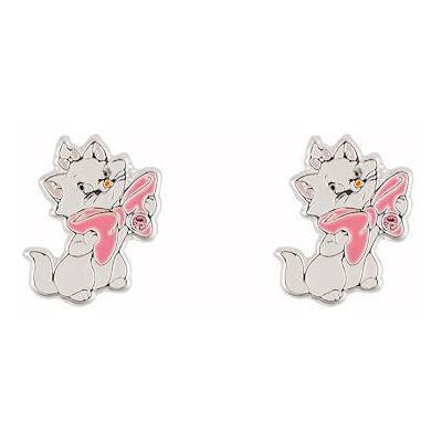 Disney Aristocats Marie Brincos banhados a prata, tamanho único, Banhado a prata, Sem pedra preciosa Disney Aristocats Marie Brincos banhados a prata, tamanho único, Banhado a prata, Sem pedra preciosa
