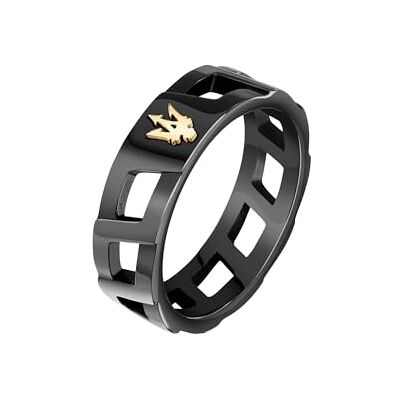Maserati Anel de aço, IP preto, IP dourado amarelo, coleção Iconic JM334AVD51 Maserati Anel de aço, IP preto, IP dourado amarelo, coleção Iconic JM334AVD51