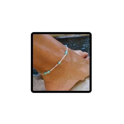 Wedity Boho turquesa tornozeleiras prata contas tornozelo pulseiras acessórios de praia pé jóias ajustáveis para mulheres e meninas Wedity Boho turquesa tornozeleiras prata contas tornozelo pulseiras acessórios de praia pé jóias ajustáveis para mulheres e meninas