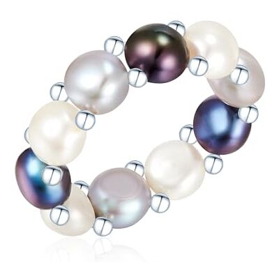Valero Pearls Anel para Mulher Prata de Lei Pérolas Cultivadas em Água Doce Valero Pearls Anel para Mulher Prata de Lei Pérolas Cultivadas em Água Doce