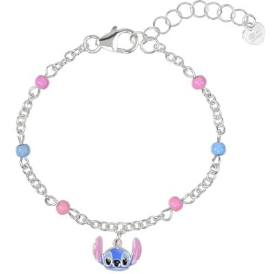Disney Pulseira de prata de lei 925 com design de ponto rosa e azul Disney Pulseira de prata de lei 925 com design de ponto rosa e azul