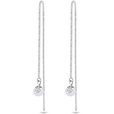 Elli Brincos em prata de lei, Tamanho único, Prata, crystal Elli Brincos em prata de lei, Tamanho único, Prata, crystal