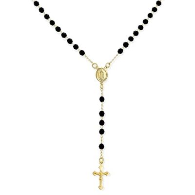 Bling Jewelry Rosário católico oração cristã com contas bolas crucifixo cruz jesus católico virgem mãe maria colar contas rosário banhado a ouro 18 quiilates para mulheres adolescentes latão Bling Jewelry Rosário católico oração cristã com contas bolas crucifixo cruz jesus católico virgem mãe maria colar contas rosário banhado a ouro 18 quiilates para mulheres adolescentes latão